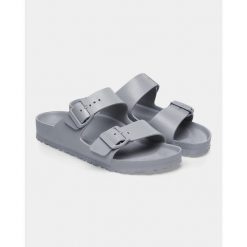 Klapki damskie Birkenstock Arizona Eva Stone Concalz S. Szare klapki damskie Birkenstock, bez wzorów, z materiału, klasyczne, bez obcasa, bez zapięcia. Za 332.00 zł.