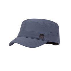 Czapka z daszkiem BUFF MILITARY CAP SOLID ASH. Niebieskie czapki damskie Buff, bez wzorów, z nylonu, klasyczne. Za 139.90 zł.