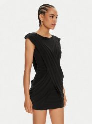 NORMA KAMALI Sukienka koktajlowa KK1243PLD83001 Czarny Slim Fit. Czarne sukienki damskie Norma Kamali, l, bez wzorów, z syntetyku, wizytowe, bez kołnierzyka, bez ramiączek. Za 959.99 zł.