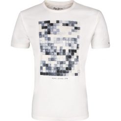 T- shirt Pepe Jeans. Białe t-shirty męskie Pepe Jeans, m, bez wzorów, z bawełny, bez kołnierzyka, bez ramiączek. Za 49.00 zł.