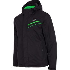 Kurtka narciarska męska KUMN005z - czarny. Czarne kurtki sportowe męskie 4F, na jesień, m, bez wzorów, z dzianiny, z kapturem, climacool (adidas). W wyprzedaży za 199.99 zł.