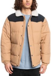 Kurtka zimowa męska Quiksilver Colourblock Puffer Jacket. Brązowe kurtki męskie Quiksilver, na zimę, l, bez wzorów, z bawełny, klasyczne, bez kaptura. Za 269.49 zł.