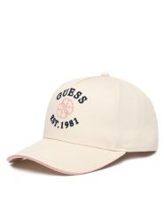 Guess Czapka z daszkiem V6RZ03 WO07T Beżowy. Brązowe czapki damskie Guess, z aplikacjami, z bawełny. Za 159.99 zł.