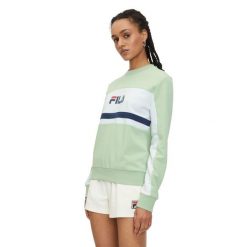 Bluza damska FILA Lishui. Zielone bluzy damskie Fila, s, bez wzorów, z bawełny, sportowe, bez ramiączek, bez kaptura. Za 139.99 zł.