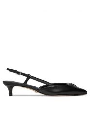 Guess Sandały Jesson FLPJES LEA05 Czarny. Czarne sandały damskie Guess, z aplikacjami, ze skóry, bez obcasa, na słupku, bez zapięcia. Za 309.99 zł.