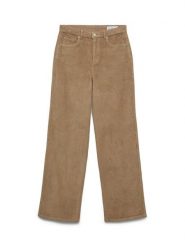 Vero Moda Spodnie materiałowe Tessa 10315350 Beżowy Wide Leg. Brązowe spodnie materiałowe damskie Vero Moda, bez wzorów, z bawełny. Za 239.99 zł.