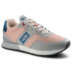 Pomarańczowe Sneakersy Big Star Damskie Półbuty. Brązowe półbuty damskie BIG STAR, bez wzorów, z materiału, retro, bez obcasa, bez zapięcia. Za 159.00 zł.