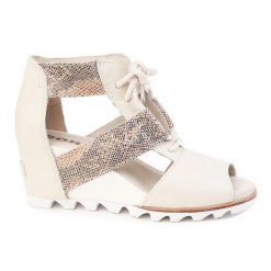 Sorel sandały z prawdziwej skóry ZLN 0406. Białe sandały damskie Sorel, bez wzorów, z gumy, bez obcasa, na platformie, bez zapięcia. Za 346.99 zł.