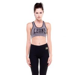 Odzież sportowa na siłownia na co dzień. Niebieskia koszulki sportowe damskie LEONE 1947 APPAREL, bez wzorów, z bawełny, bez ramiączek, na fitness i siłownię. W wyprzedaży za 69.47 zł.