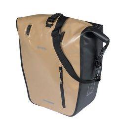 Pojedyncza torba rowerowa Rivo M MIK Hooks, piaskowa. Brązowe torby na laptopa damskie BASIL, bez wzorów, z materiału. Za 310.10 zł.