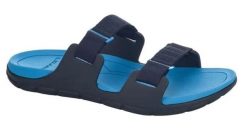 Klapki plażowe Sandal Way Slide MBAB. Niebieskie klapki męskie Lizard, bez wzorów, z materiału, bez zapięcia. Za 85.03 zł.