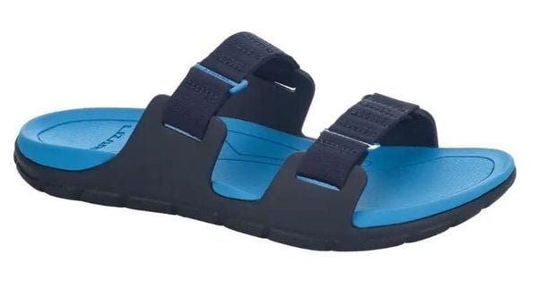 Klapki plażowe Sandal Way Slide MBAB. Niebieskie klapki męskie Lizard, bez wzorów, z materiału, bez zapięcia. Za 85.03 zł.