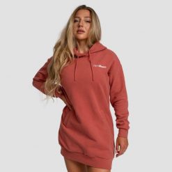 Bluza damska fitness z kapturem długa cynamonowa Limitless Longline. Brązowe bluzy damskie GYMBEAM, s, bez wzorów, z bawełny, klasyczne, bez ramiączek, z kapturem. Za 127.90 zł.