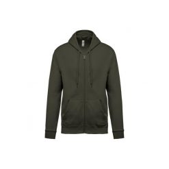 Bluza z kapturem i zamkiem błyskawicznym Kariban. Brązowe bluzy damskie KARIBAN, uniwersalny, bez wzorów, z bawełny, eleganckie, bez ramiączek, z kapturem. Za 195.50 zł.