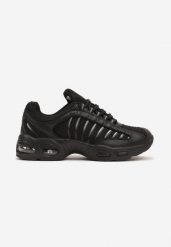 Czarno-Srebrne Buty Sportowe na Podeszwie Air z Modnymi Wstawkami Erivara. Czarne buty sportowe męskie Born2be, bez wzorów, z jeansu, bez zapięcia. Za 89.99 zł.