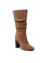 Jenny Fairy Kozaki LS5840-02 Brązowy. Brązowe kozaki damskie Jenny Fairy, bez wzorów, z materiału, bez obcasa, na słupku, bez zapięcia. Za 99.99 zł.