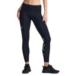 Legginsy kompresyjne, średni wysoki stan, damskie 2XU Aero. Czarne legginsy damskie 2XU, bez wzorów, z dzianiny. Za 611.00 zł.
