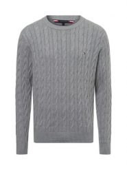 Tommy Hilfiger sweter Mężczyźni drobna dzianina szary, M. Szare swetry męskie Tommy Hilfiger, m, bez wzorów, z bawełny, bez kołnierzyka, bez ramiączek. Za 569.95 zł.