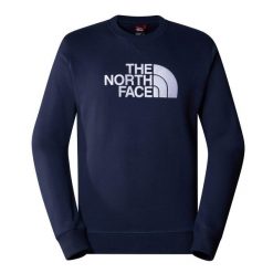Bluza The North Face Drew Peak Crew. Niebieskie bluzy damskie The North Face, uniwersalny, bez wzorów, z bawełny, eleganckie, bez ramiączek, bez kaptura. Za 528.99 zł.