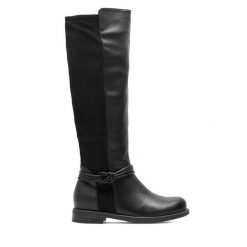 Kozaki Clara Barson. Czarne kozaki damskie Clara Barson, bez wzorów, bez obcasa, na płaskiej podeszwie, bez zapięcia. Za 159.99 zł.