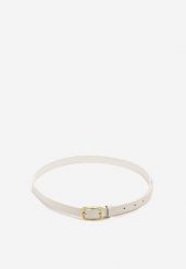 Biały Pasek Ozdobiony Klamrą Mevenia. Białe paski damskie Renee, bez wzorów. Za 19.99 zł.