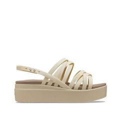 Sandały dla Kobiet Crocs Brooklyn Strappy Low Wedge. Brązowe sandały damskie Crocs, bez wzorów, z materiału, bez obcasa, na obcasie, bez zapięcia. Za 202.99 zł.