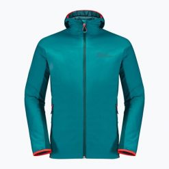 Kurtka skiturowa męska Jack Wolfskin Alpspitze Ins Hoody. Zielone kurtki sportowe męskie Jack Wolfskin, na zimę, m, bez wzorów, bez kaptura, narciarskie. Za 539.99 zł.