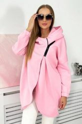 Bluza z krótkim suwakiem pudrowy róż. Czerwone bluzy damskie KESI, l, bez wzorów, z bawełny, bez ramiączek, bez kaptura. Za 355.46 zł.