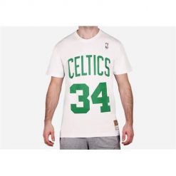 Koszulka sportowa męska Mitchell & Ness BNN3CW19045BCEWHIT00PPI. Białe koszulki sportowe męskie Mitchell & Ness, m, bez wzorów, bez ramiączek. Za 261.00 zł.