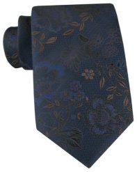 Granatowy Krawat z Ciemnym Wzorem Kwiatowym - Chattier. Niebieskie krawaty i muchy Chattier, bez wzorów, z tkaniny, eleganckie. Za 55.00 zł.