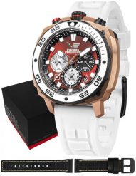 Zegarek męski Vostok Europe VK67-650E724SWL biały. Białe zegarki męskie Vostok Europe, bez wzorów. Za 4,599.22 zł.