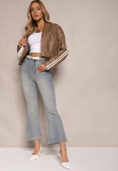 Niebieskie Jeansy z Bawełną High Waist o Kroju Dzwonów Tommea. Niebieskie jeansy damskie Renee, bez wzorów, z bawełny, klasyczne, z podwyższonym stanem. Za 69.99 zł.