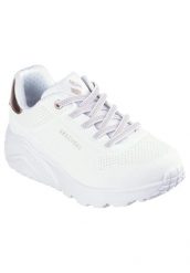 Buty SKECHERS UNO LITE-METALLIC MO Biały. Białe obuwie trekkingowe damskie Skechers, z materiału, bez zapięcia. Za 392.00 zł.