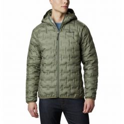 Kurtka Turystyczna Puchowa Męska Columbia Delta Ridge Down Hooded Jacket. Zielone kurtki męskie Columbia, m, bez wzorów, z puchu, sportowe, bez kaptura. Za 523.89 zł.