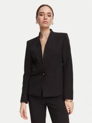 Rinascimento Marynarka CFC0130153003 Czarny Slim Fit. Czarne marynarki i żakiety damskie Rinascimento, bez wzorów, z syntetyku, bez kołnierzyka, bez ramiączek. Za 784.99 zł.