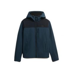 Bluza z kapturem Superdry Softshell Tech Trekker. Niebieskie bluzy męskie Superdry, m, bez wzorów, z softshellu, z kapturem. Za 475.55 zł.