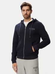 Guess Bluza M6YQ48 K4244 Granatowy Slim Fit. Niebieskie bluzy męskie Guess, m, z aplikacjami, z bawełny, bez ramiączek, bez kaptura. Za 434.99 zł.