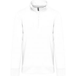 T-shirt bawełniany Kariban Col Zippé. Białe bluzy męskie KARIBAN, m, bez wzorów, z bawełny, bez ramiączek, bez kaptura. Za 204.50 zł.