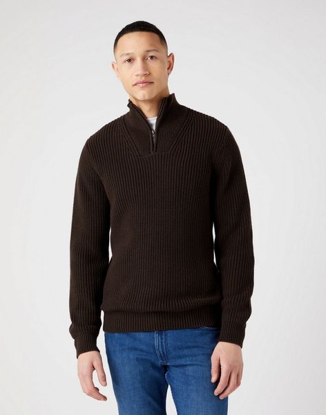 WRANGLER HALF ZIP KNIT MĘSKI SWETER ROZPINANY DELICIOSO BROWN W8D0PJH38 112321332. Brązowe swetry męskie Wrangler, na zimę, m, bez wzorów, z bawełny, biznesowe, bez kołnierzyka, bez ramiączek. W wyprzedaży za 104.99 zł.