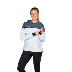 Sweat bluza z kapturem dla kobiet Erima Change. Białe bluzy damskie Erima, na zimę, bez wzorów, eleganckie, bez ramiączek, z kapturem. W wyprzedaży za 292.50 zł.