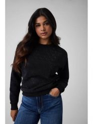 Guess Bluza 184657 Czarny Classic Fit. Czarne bluzy damskie Guess, l, z aplikacjami, z bawełny, bez ramiączek, bez kaptura. Za 434.99 zł.