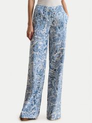LAUREN RALPH LAUREN Spodnie materiałowe 200P08927001 Niebieski jasny Wide Leg. Niebieskie spodnie materiałowe damskie Lauren Ralph Lauren, bez wzorów, ze lnu. Za 1,199.00 zł.