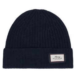 Czapka Tommy Hilfiger. Niebieskie czapki męskie Tommy Hilfiger, na zimę, bez wzorów. Za 249.99 zł.
