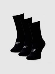 4F Skarpetki casual do połowy łydki (3-pack) męskie - czarne 39-42. Czarne skarpety męskie 4F, bez wzorów, z bawełny. Za 54.99 zł.