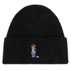 Czapka Polo Ralph Lauren. Czarne czapki męskie Polo Ralph Lauren, na zimę, bez wzorów. Za 419.99 zł.