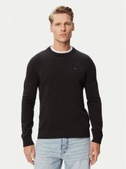 Tommy Jeans Sweter Essential DM0DM22853 Czarny Slim Fit. Czarne swetry męskie Tommy Jeans, m, bez wzorów, z bawełny, bez kołnierzyka, bez ramiączek. Za 369.99 zł.
