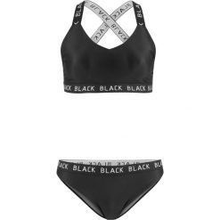 Bikini z biustonoszem bustier (2 części), zrównoważony produkt bonprix czarny. Czarne bikini bonprix, bez wzorów. Za 89.99 zł.