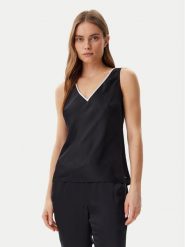Calvin Klein Top K20K208185 Czarny Regular Fit. Czarne topy damskie Calvin Klein, bez wzorów, z satyny, bez kołnierzyka, bez ramiączek. Za 299.99 zł.