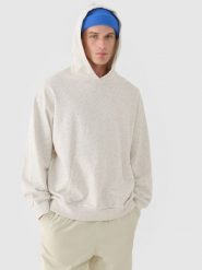 4F Bluza dresowa nierozpinana z kapturem męska - biała 3XL. Białe bluzy sportowe męskie 4F, m, bez wzorów, z bawełny, z kapturem. W wyprzedaży za 79.99 zł.