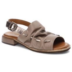 Brązowe Sandały Artiker Skórzane Buty Damskie. Brązowe sandały damskie Artiker, bez wzorów, ze skóry, bez obcasa, bez zapięcia. Za 239.00 zł.